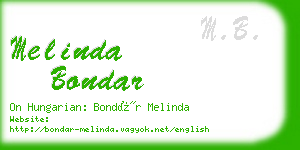 melinda bondar business card